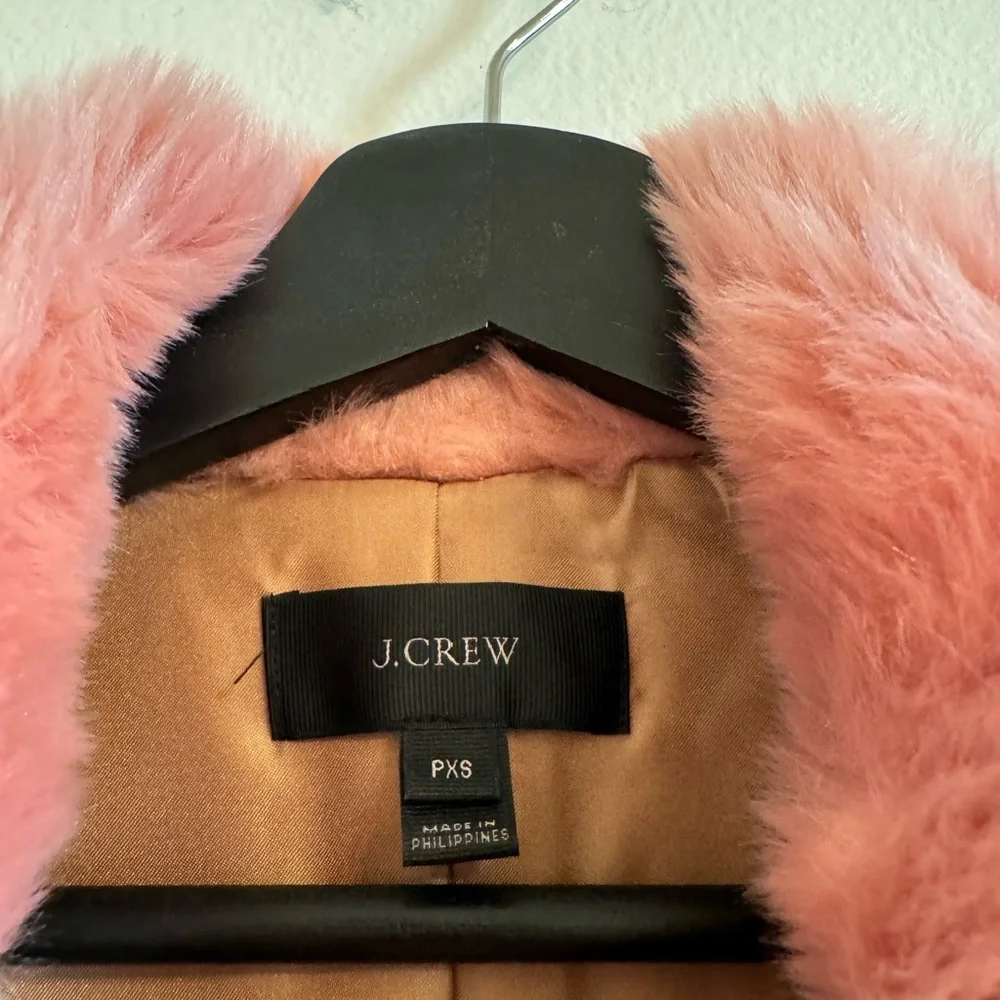 J. Crew Faux Fur Zip Vest Pockets